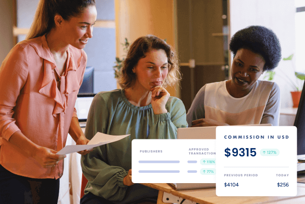 A team look at their top performing publishers and their uptick in commissions since last period