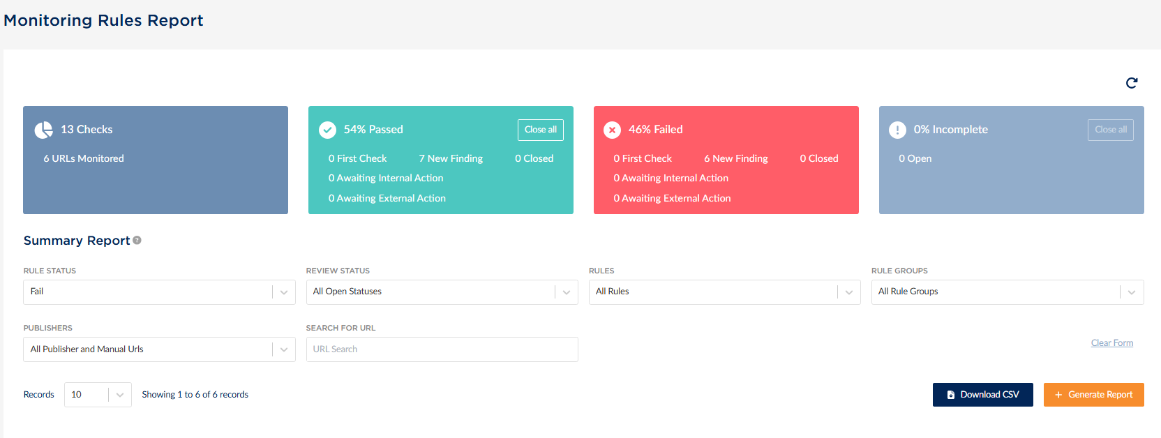 Fintel Check's monitoring report helps you scale your bank marketing compliance checklist