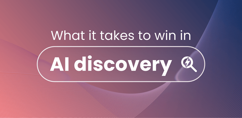 Title graphic reading "What it takes to win in AI Discovery," on GEO for financial brands